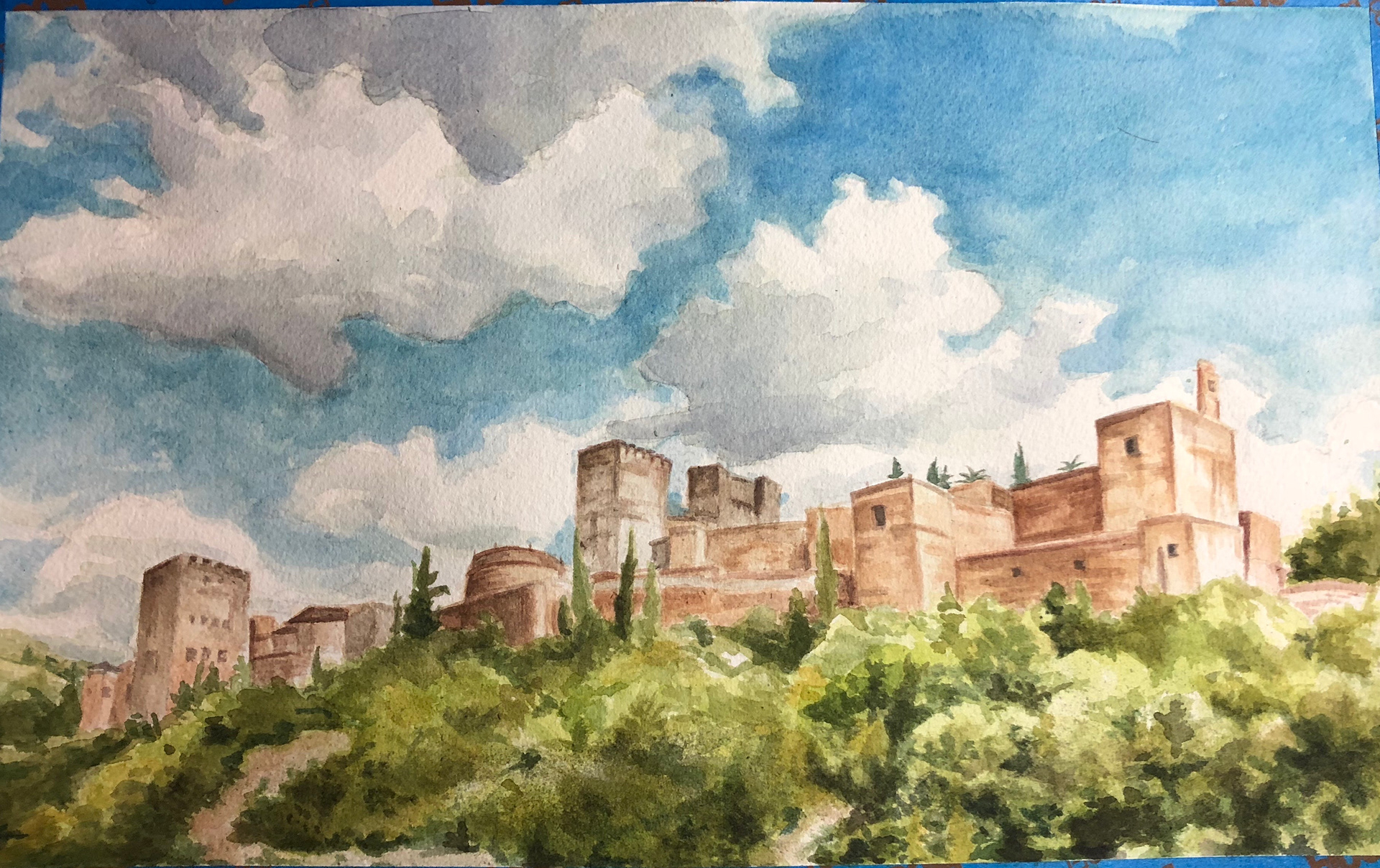 The Alhambra, on cold press, 8x13 in