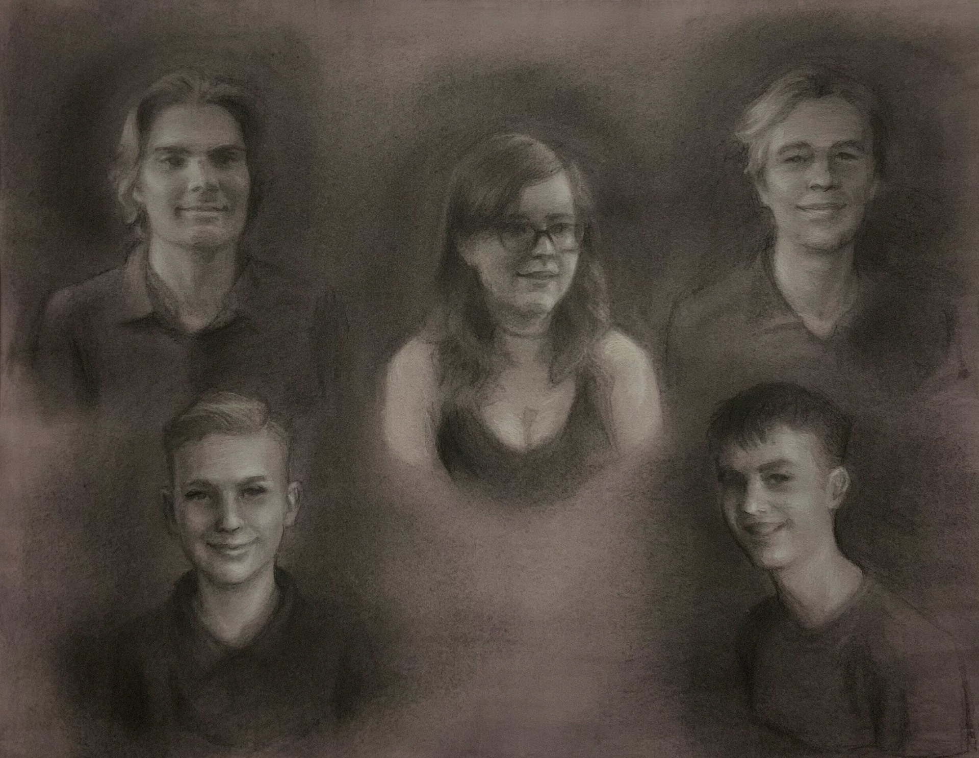 Cousins, 2020, 12x16 in