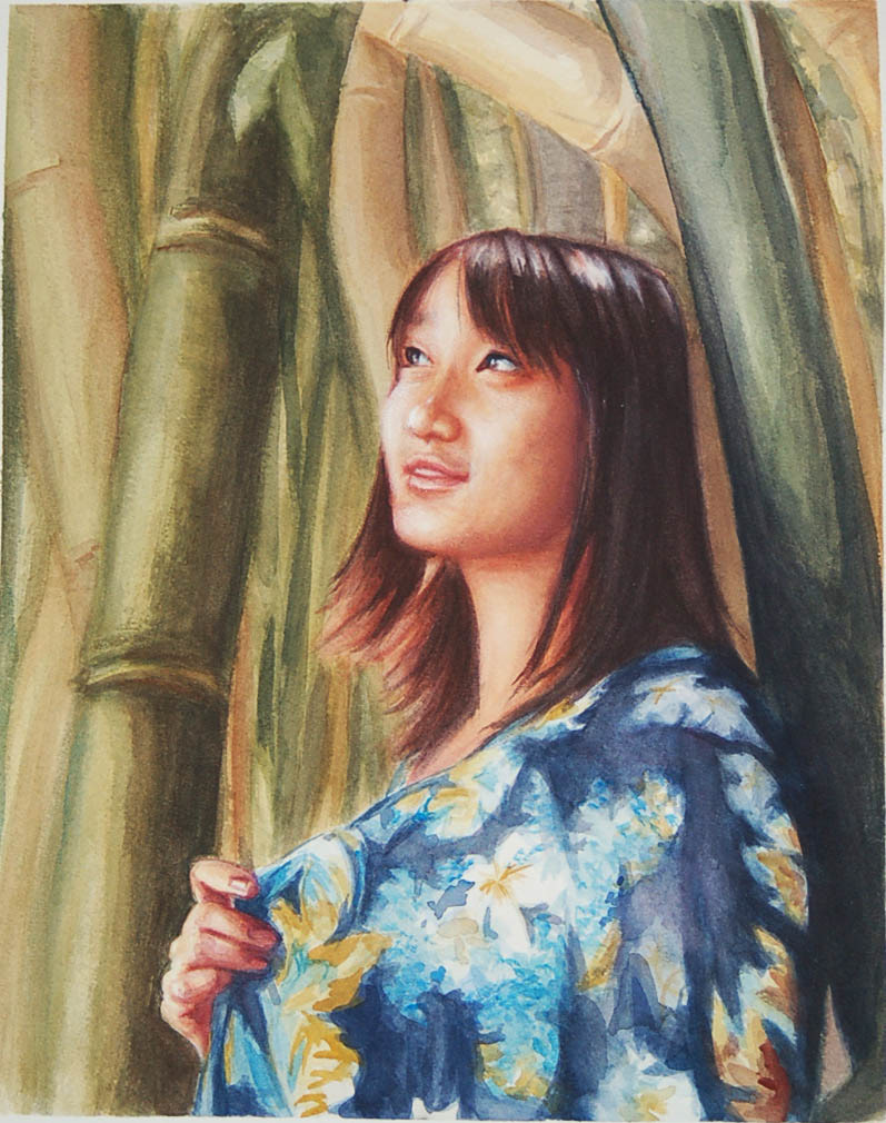 Cristine & Blue Kimono, 11x14in