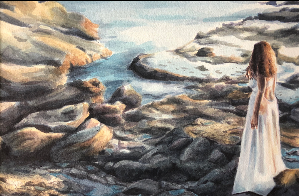 Wanderer, on cold press, 9x12 in