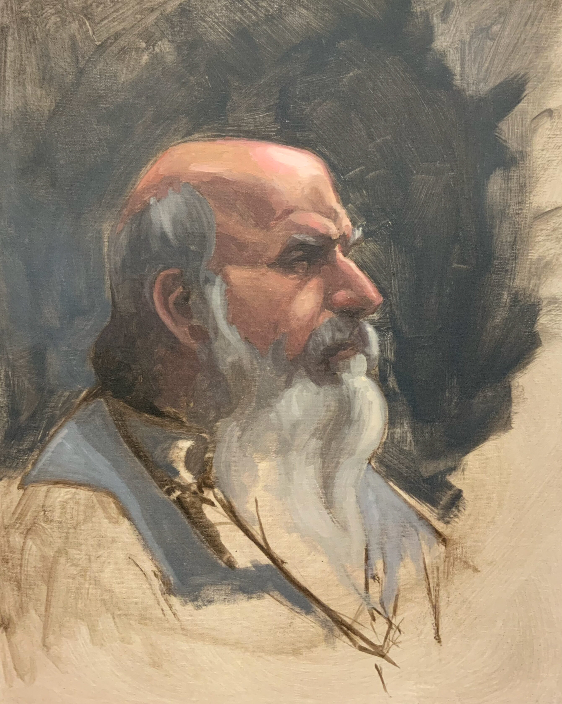 Study of Old Man, 2020, 12x16 in