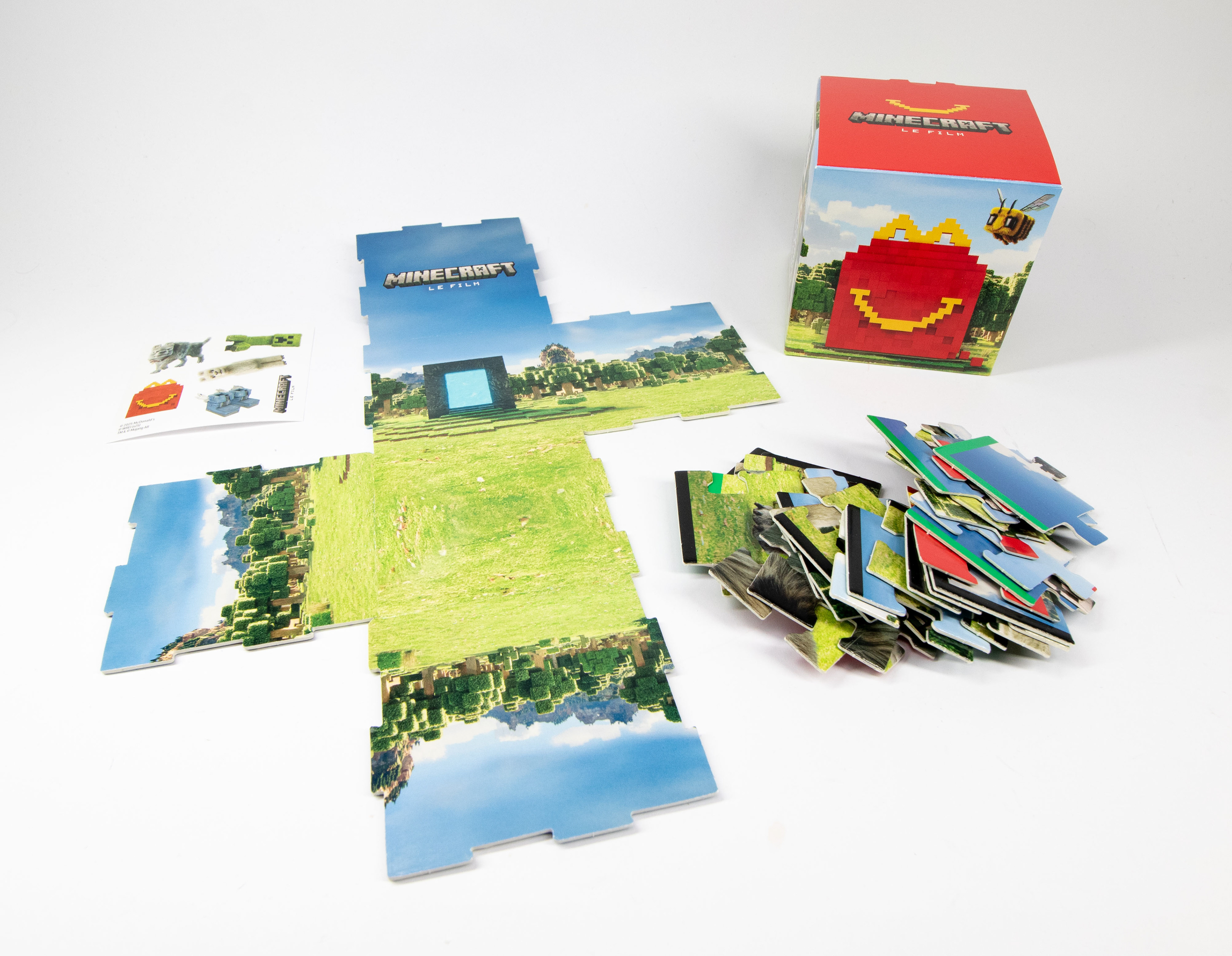 Jigsaw puzzle (B) with block world and stickers  - production line photos