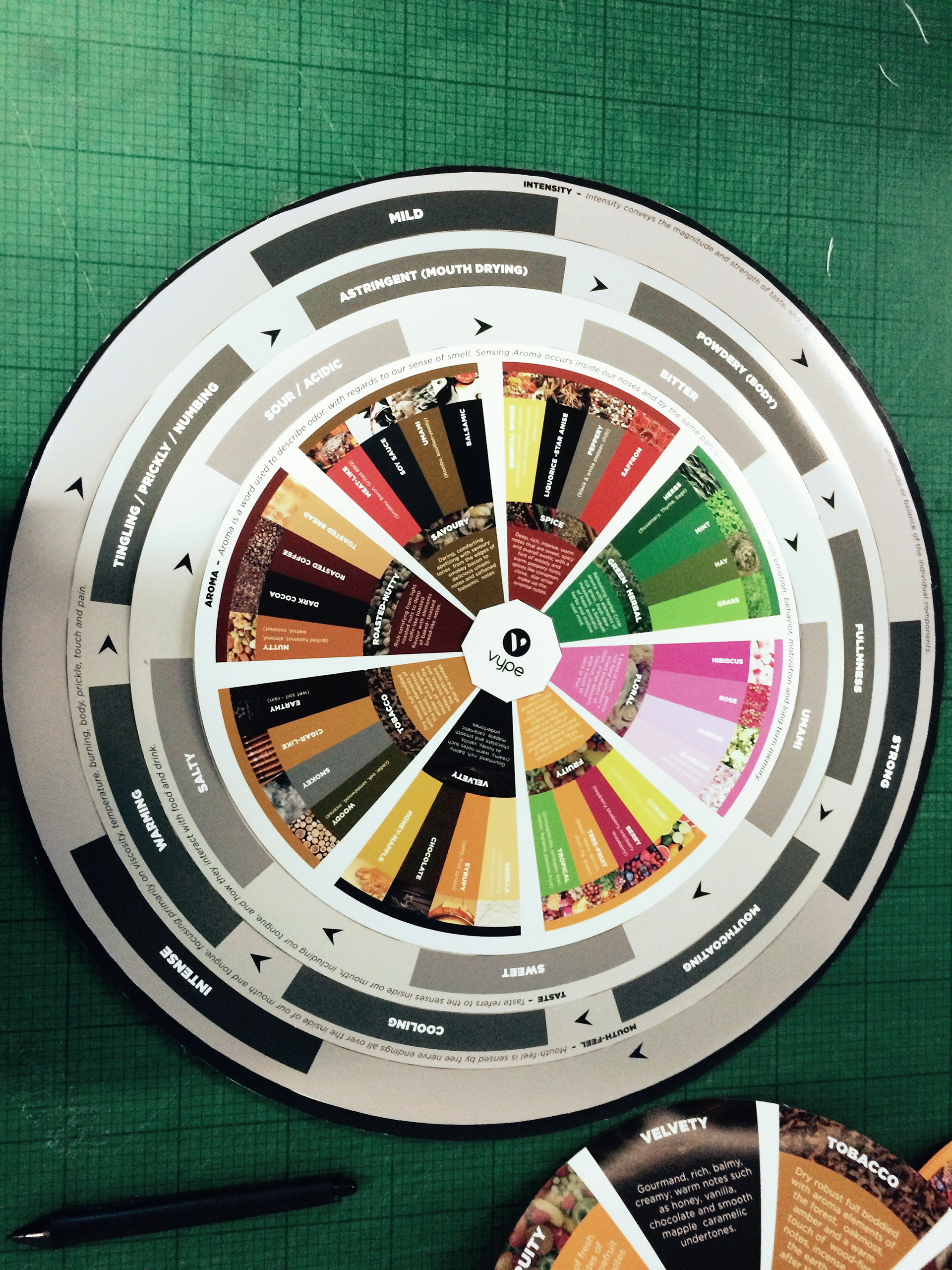 Vype – Flavour Wheel – in studio mock-up 