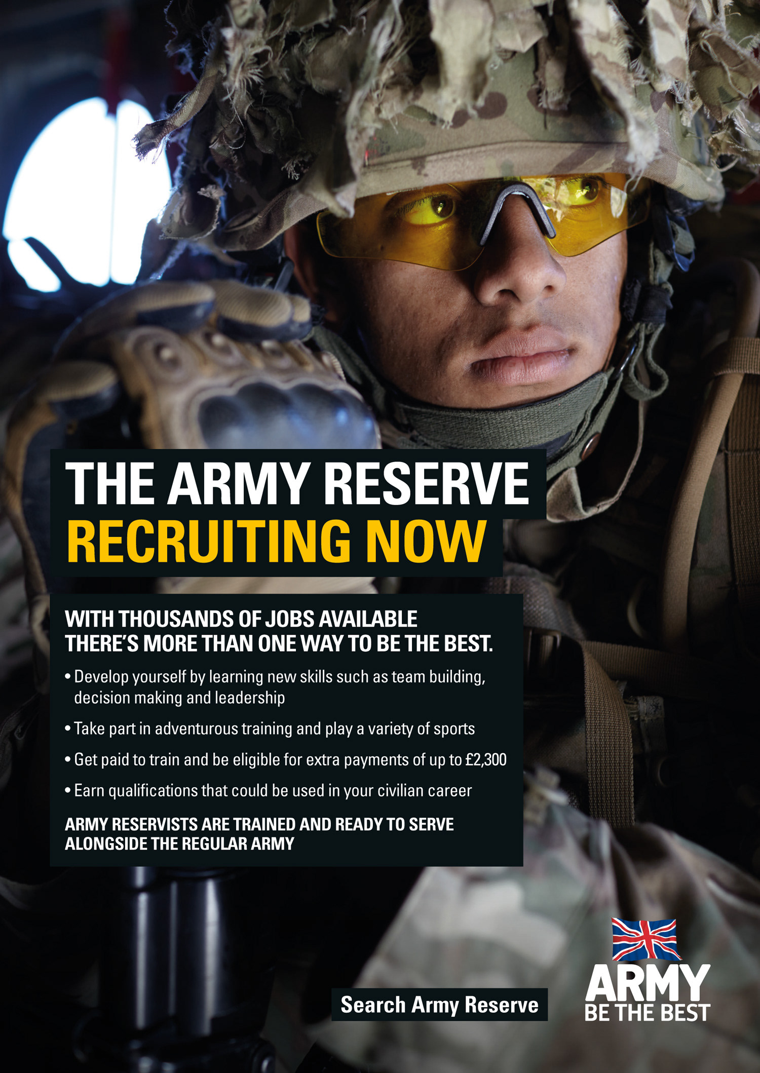 Army Reserve recruitment 6 sheet