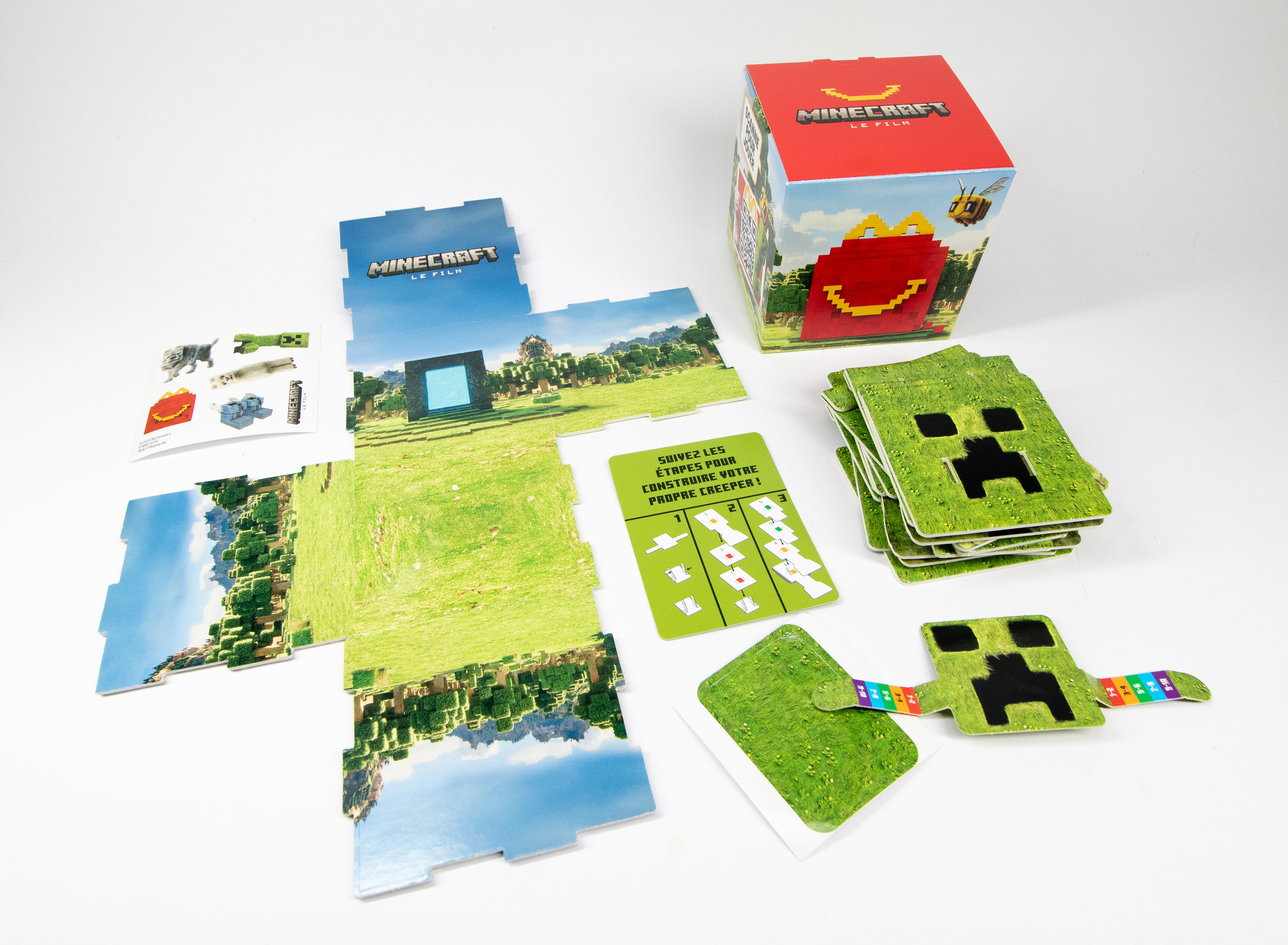 Creeper buildable, with block world and stickers  - production line photos