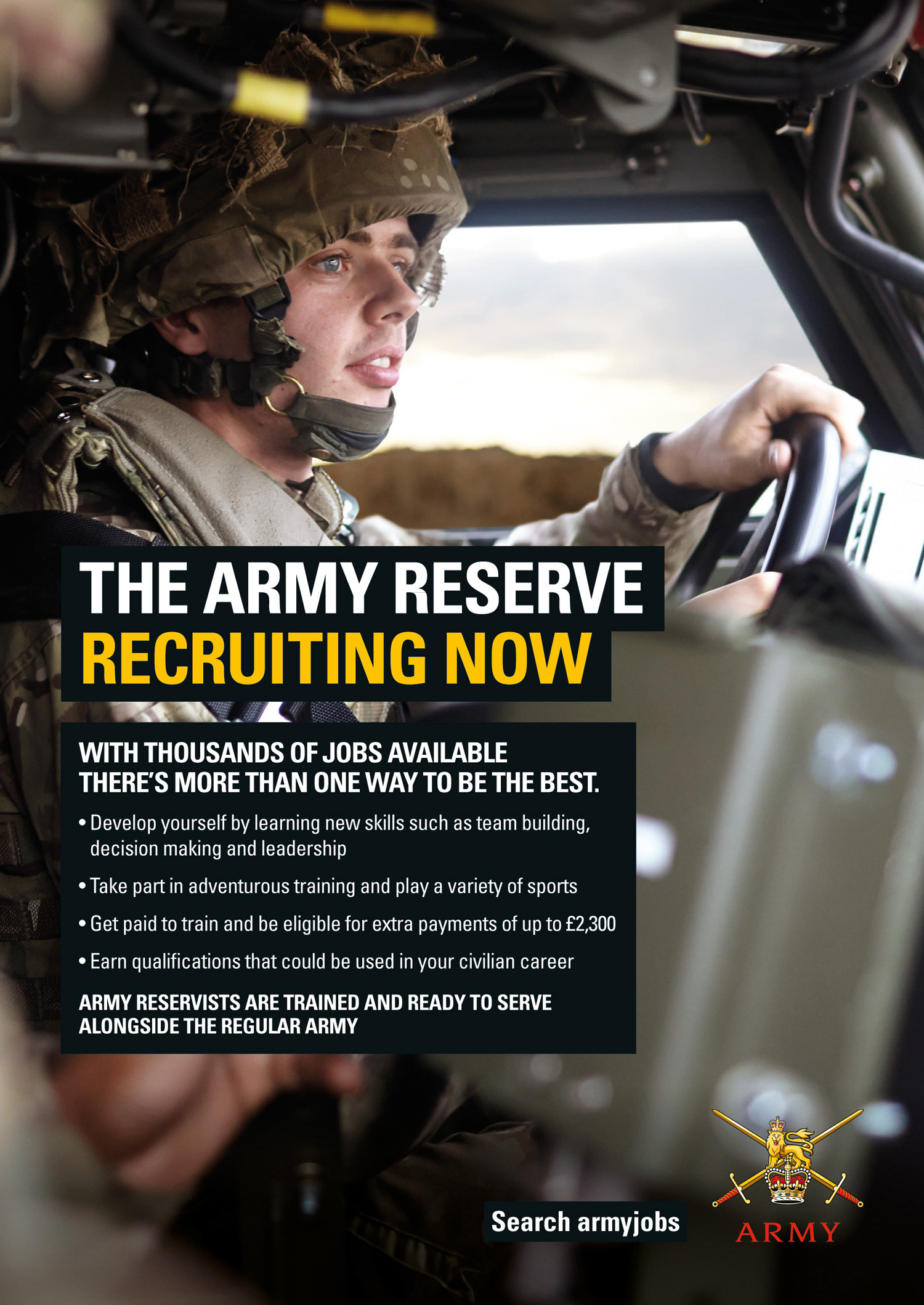 Army Reserve recruitment 6 sheet