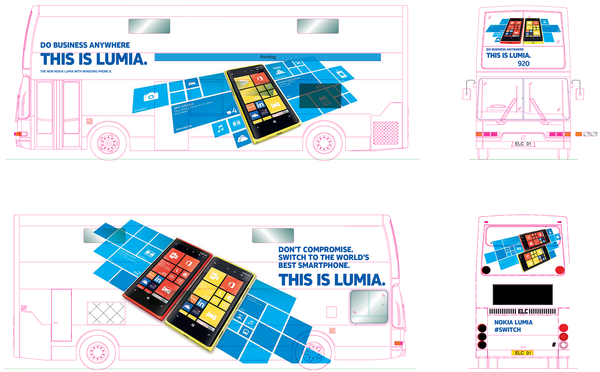 This is Lumia campaign – Nokia roadshow bus skin artwork
