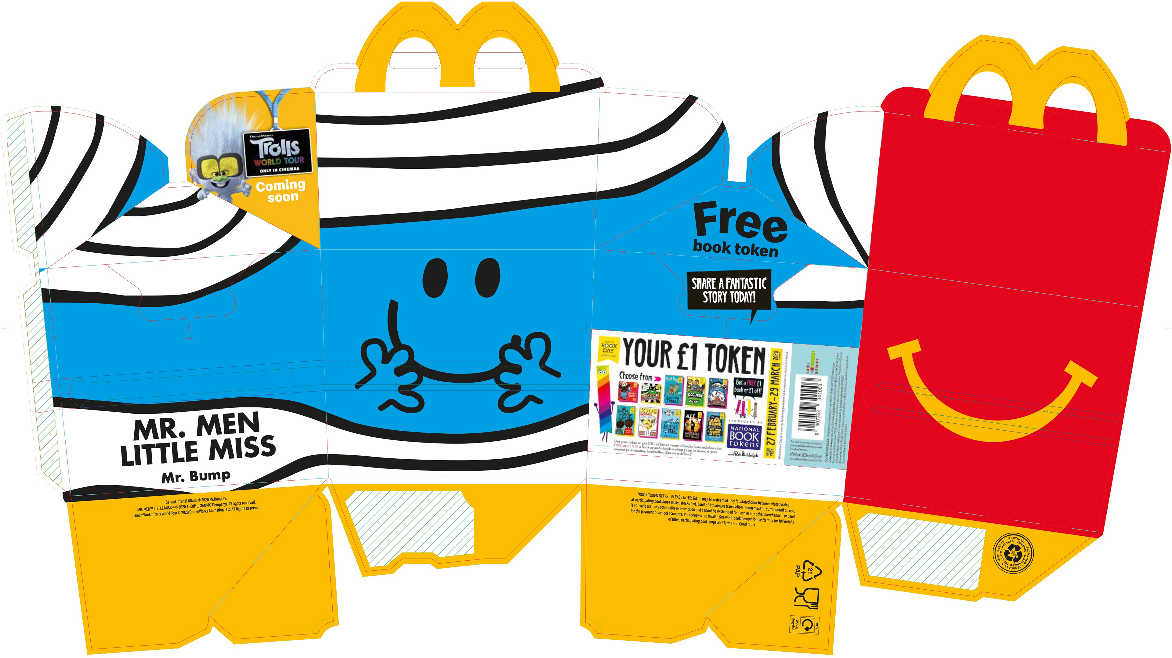 Mr. Men Little Miss – 2020 UK – Mr. Bump Happy Meal box flat artwork