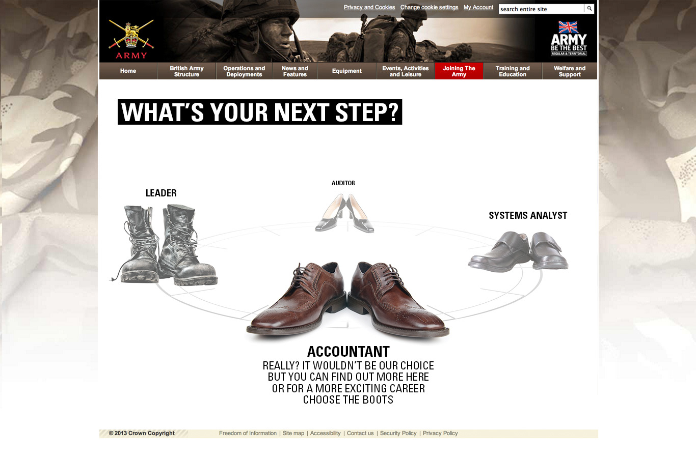Army – website carousel images