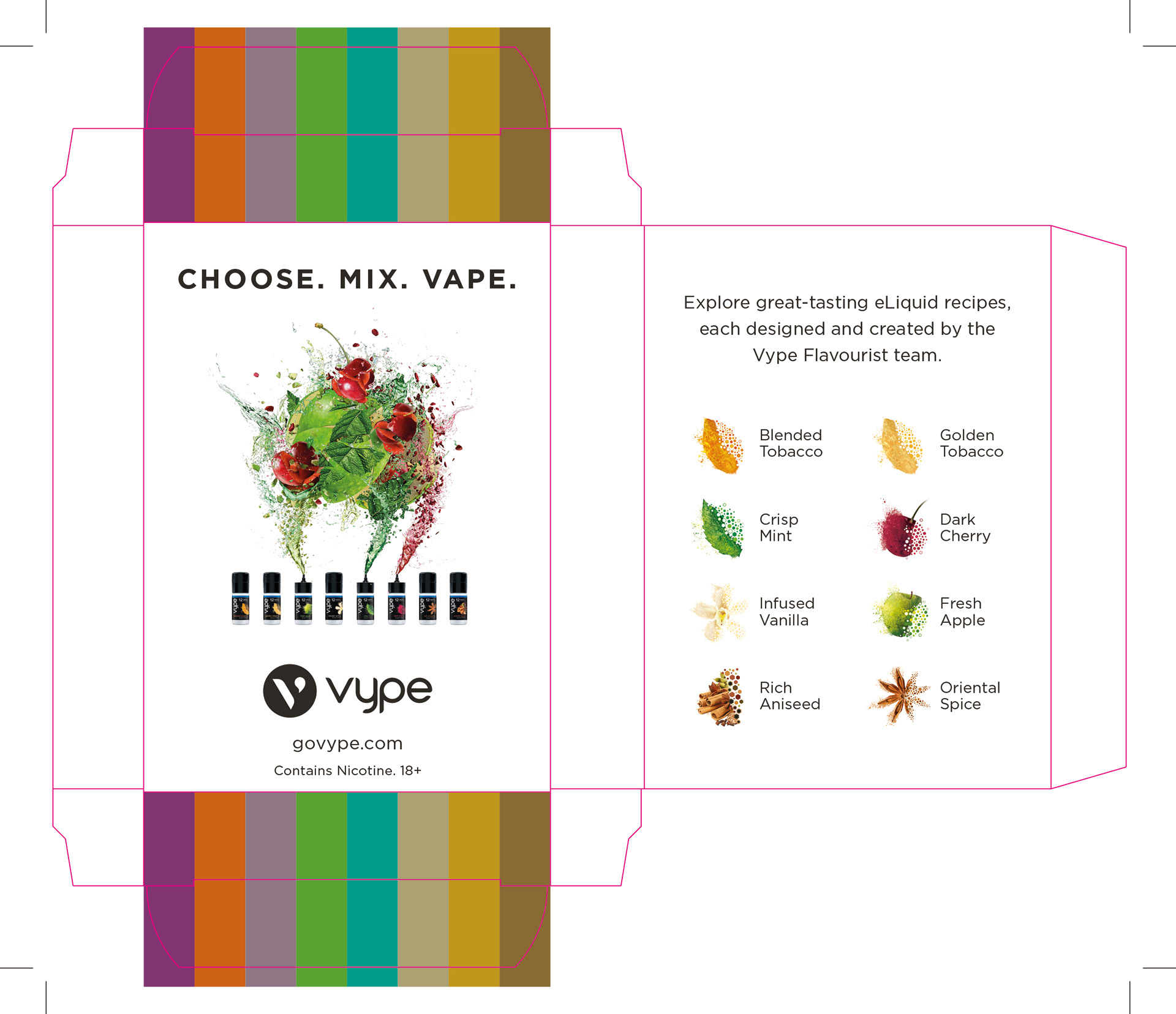 Vype – event taste cards – packaging flat artwork