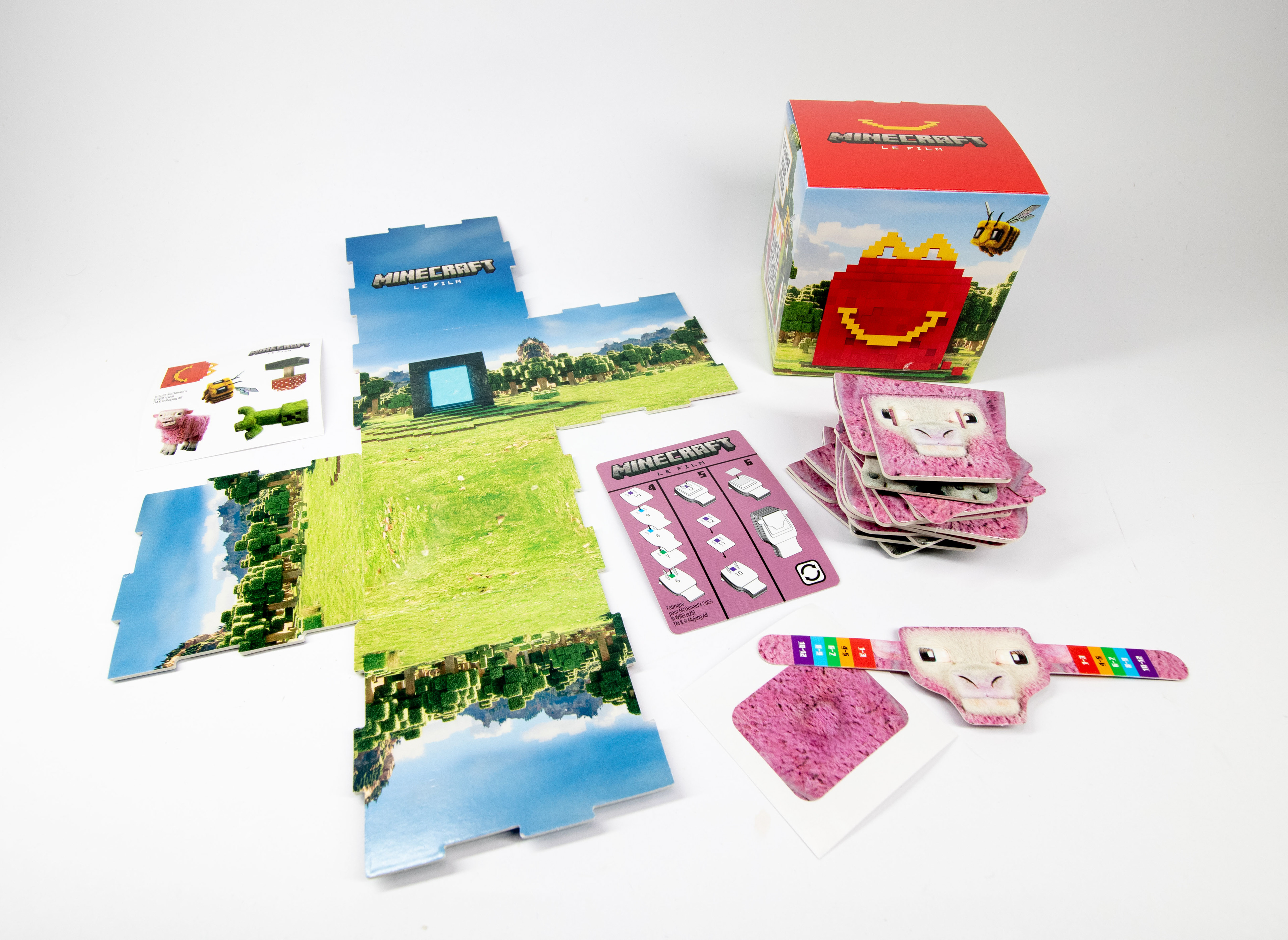 Pink sheep buildable, with block world and stickers  - production line photos