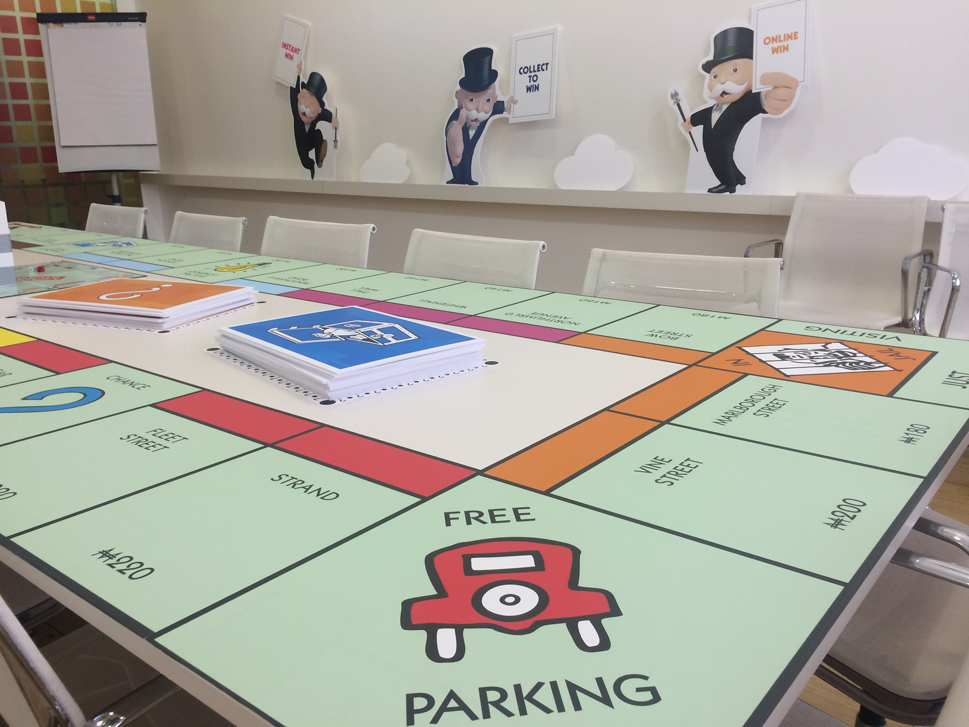 McDonald's Monopoly – UK  2017  – Launch day graphics – Monopoly table decorations