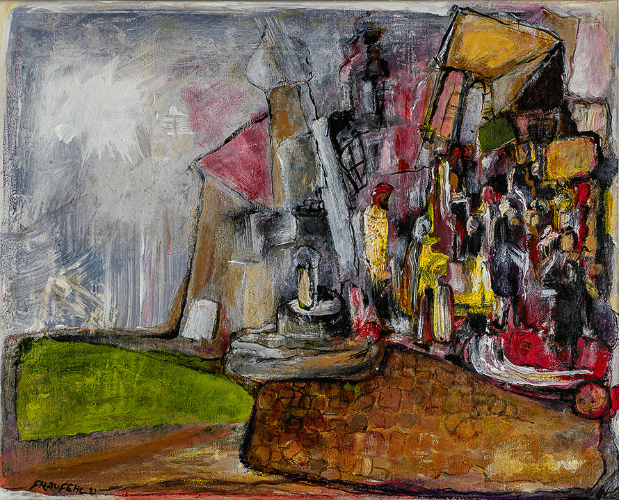 village atlantic  - 2021, acryl auf leinwand, 37cm x 62cm