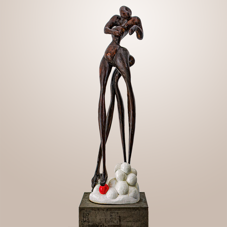 DIE CHIMÄRE IM ROSENKOHL - 2017, Kiefer, Acrylfarben, lasiert & lackiert