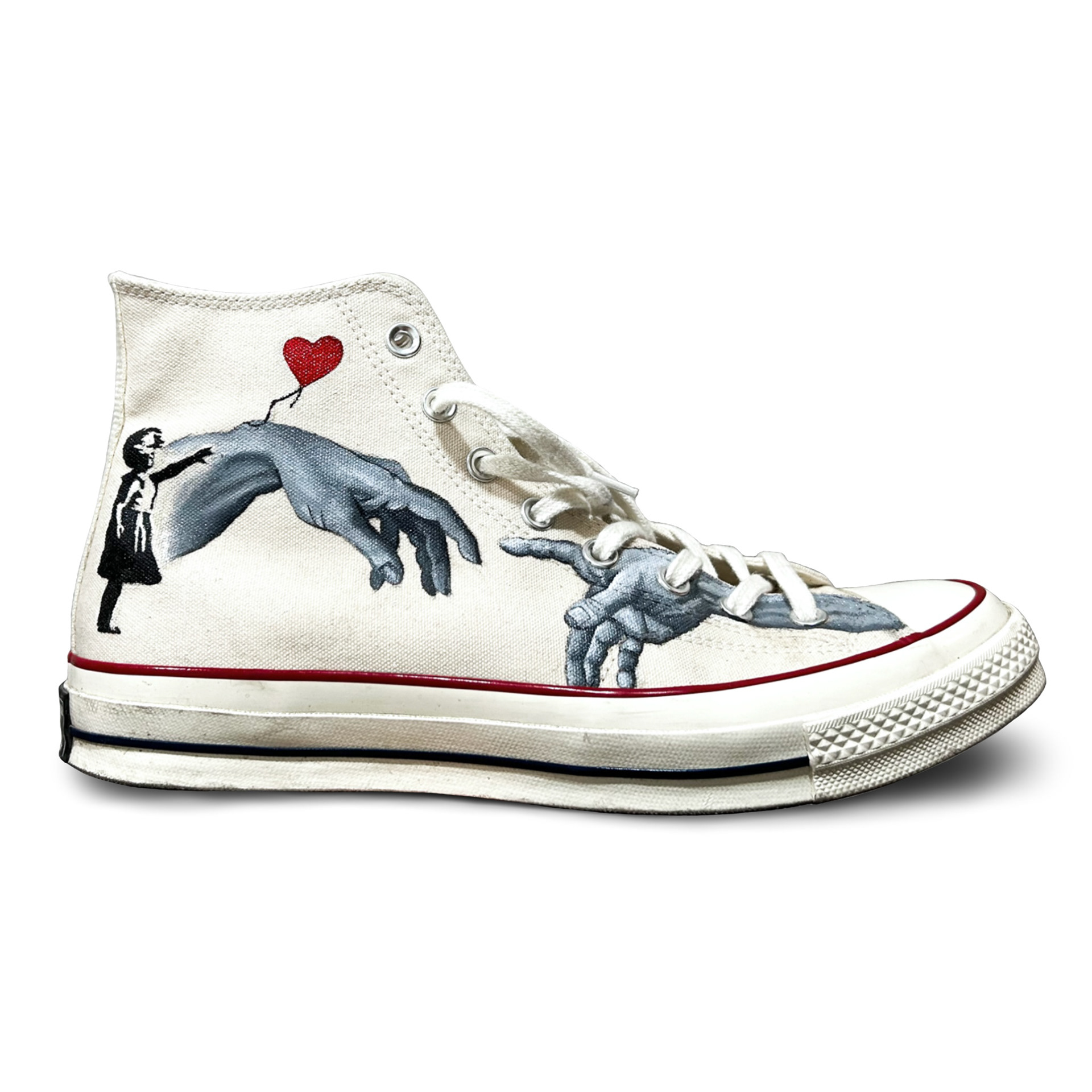 Custom hand-painted footwear