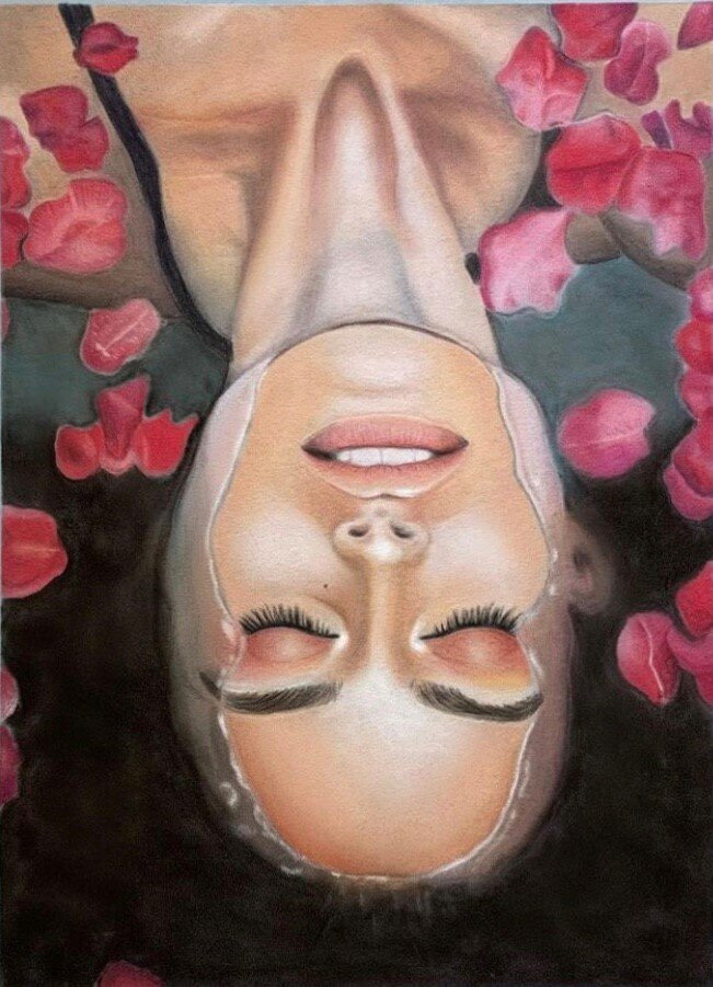 Pastel on velour paper