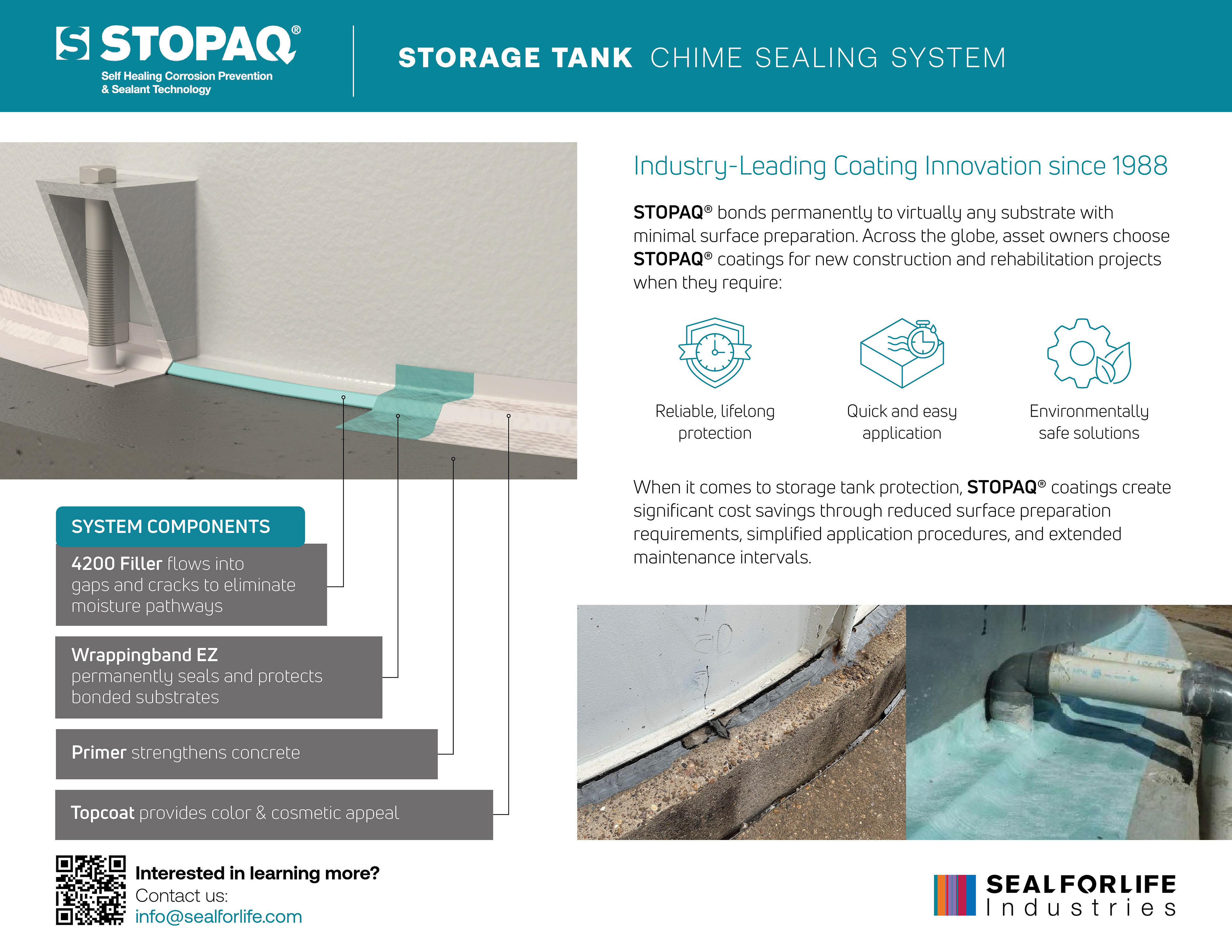 STOPAQ® Storage Tank Chime Sealing System Flyer Back