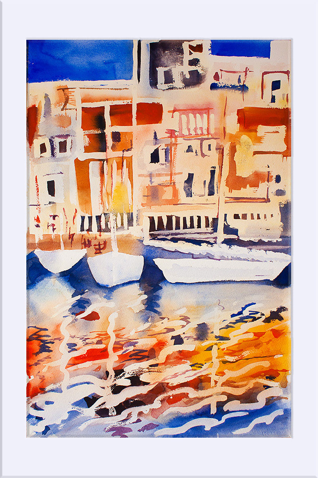 "Copying Berniz" - Acuarela, 54,5x29 cm