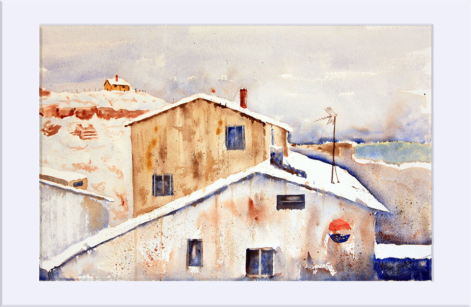 "Concud nevado VI " - Acuarela, 32x50 cm