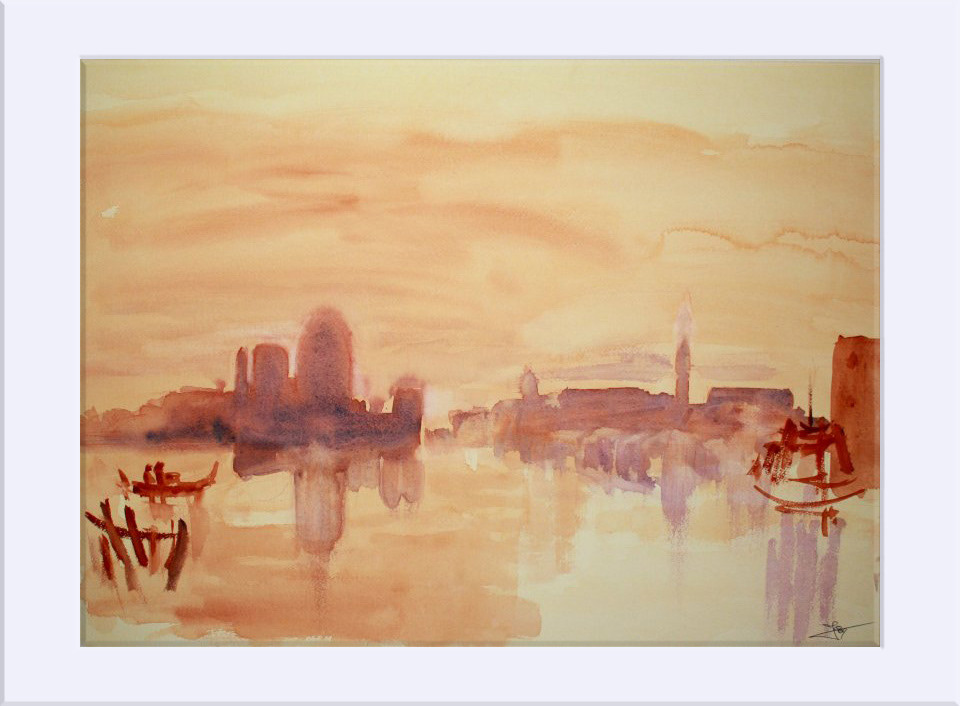 "Envidiando a Turner IV " - Acuarela, 51x70.5 cm