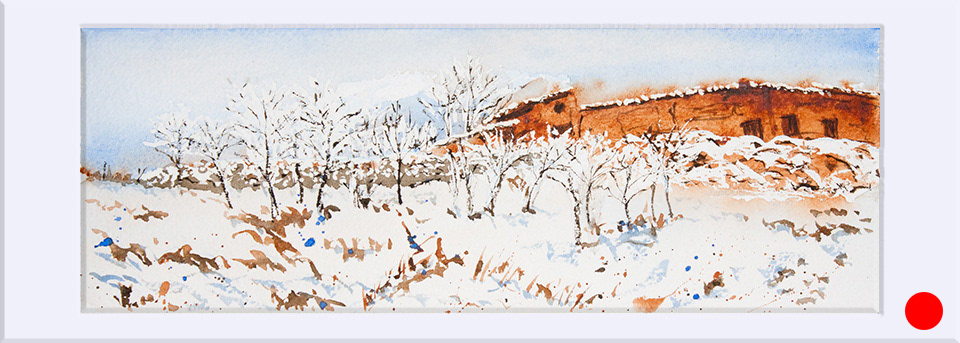 "Concud Nevado VIII " - Acuarela, 10x28 cm