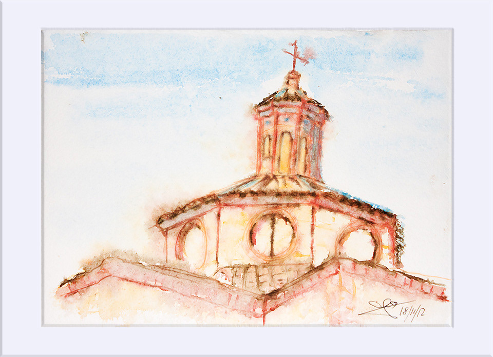 "Gea de Albarracín (apunte del natural) " - Acuarela