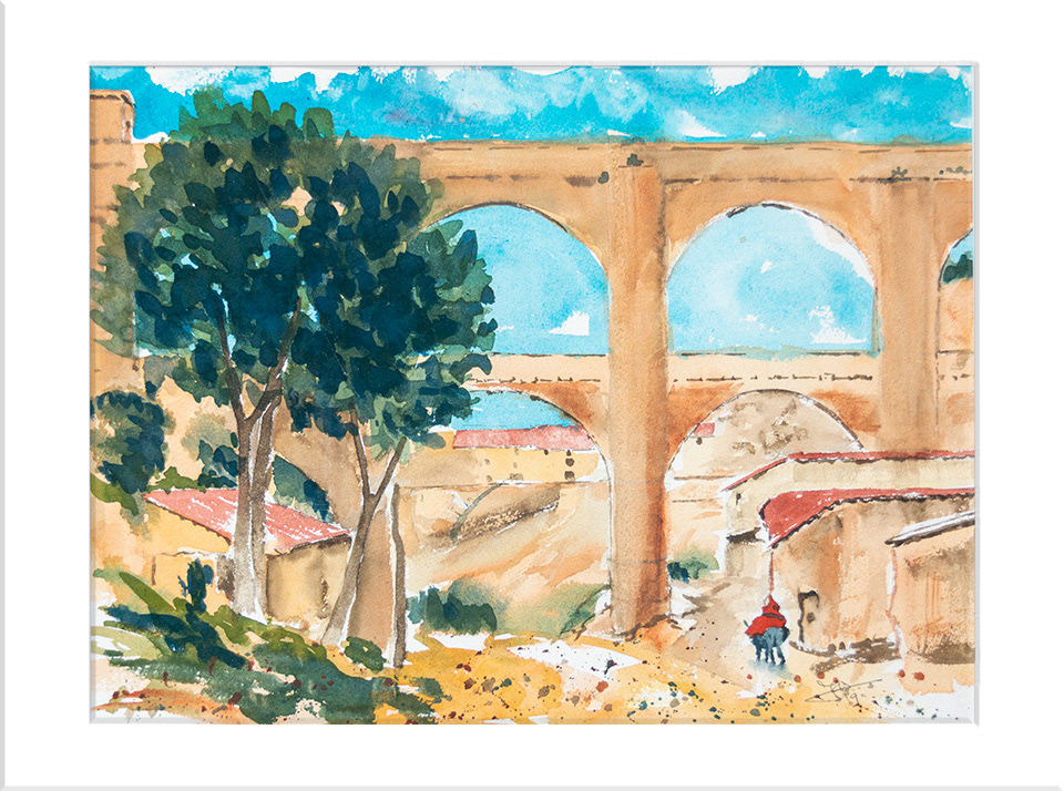 Teruel. Los Arcos - Acuarela, 29x39 cm