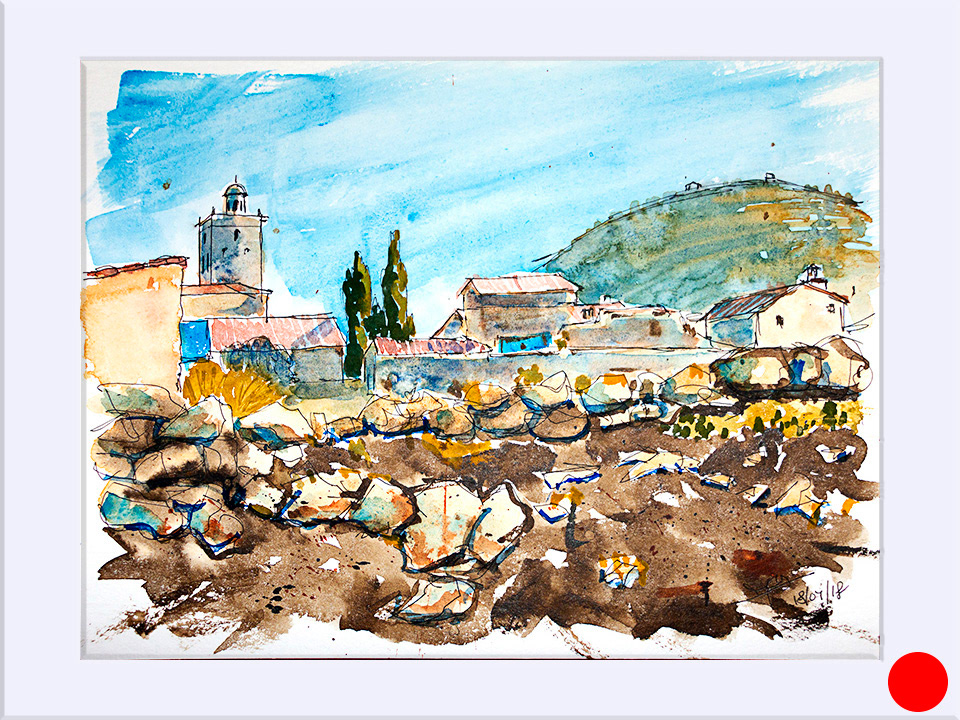 " Jabaloyas" - Tinta y Acuarela, 24x32 cm