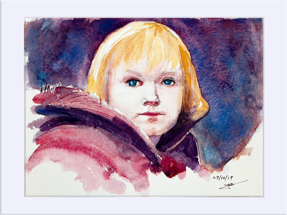 Maria José, II - Acuarela, 24x32 cm