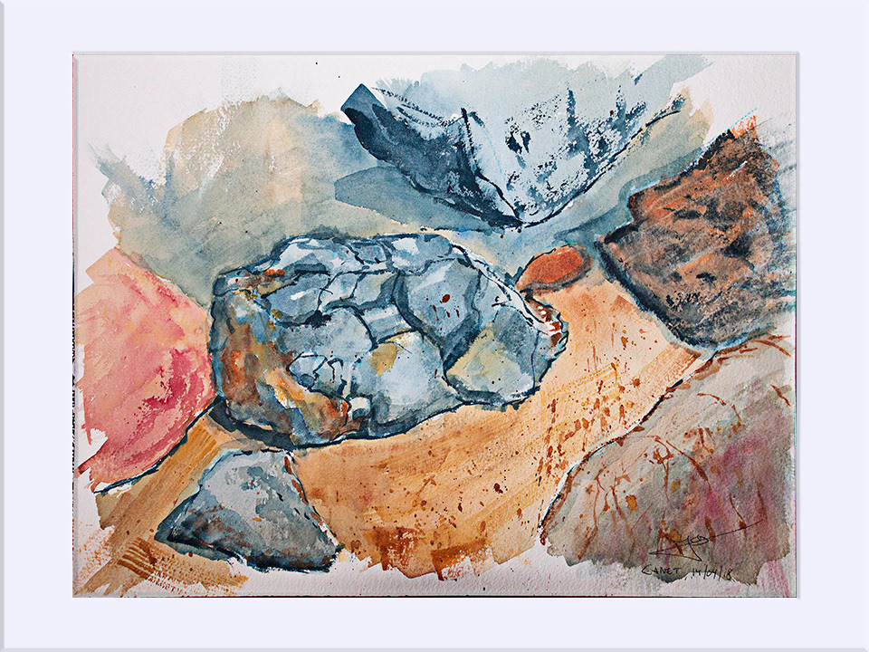 "Canet. Rocas" - Acuarela, 31x41 cm