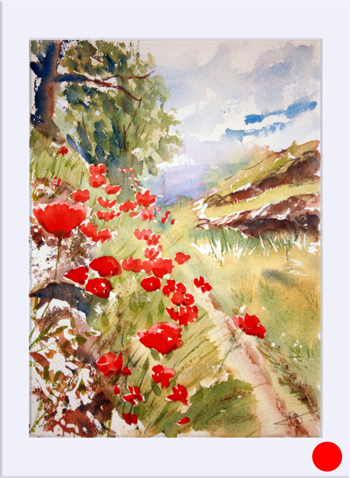 "Camino de Albarracin I " - Acuarela, 36x25.8 cm