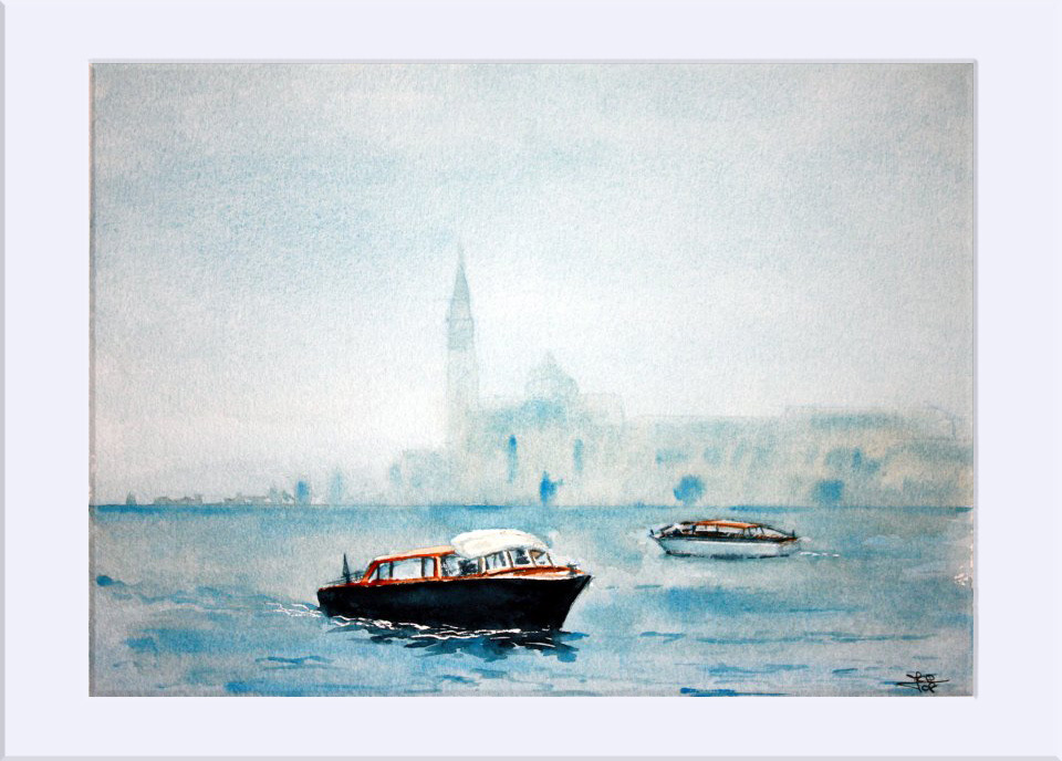 "Venecia al fondo" - Acuarela, 27x37 cm