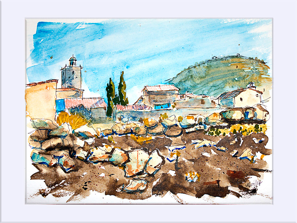 " Jabaloyas" - Tinta y Acuarela, 24x32 cm