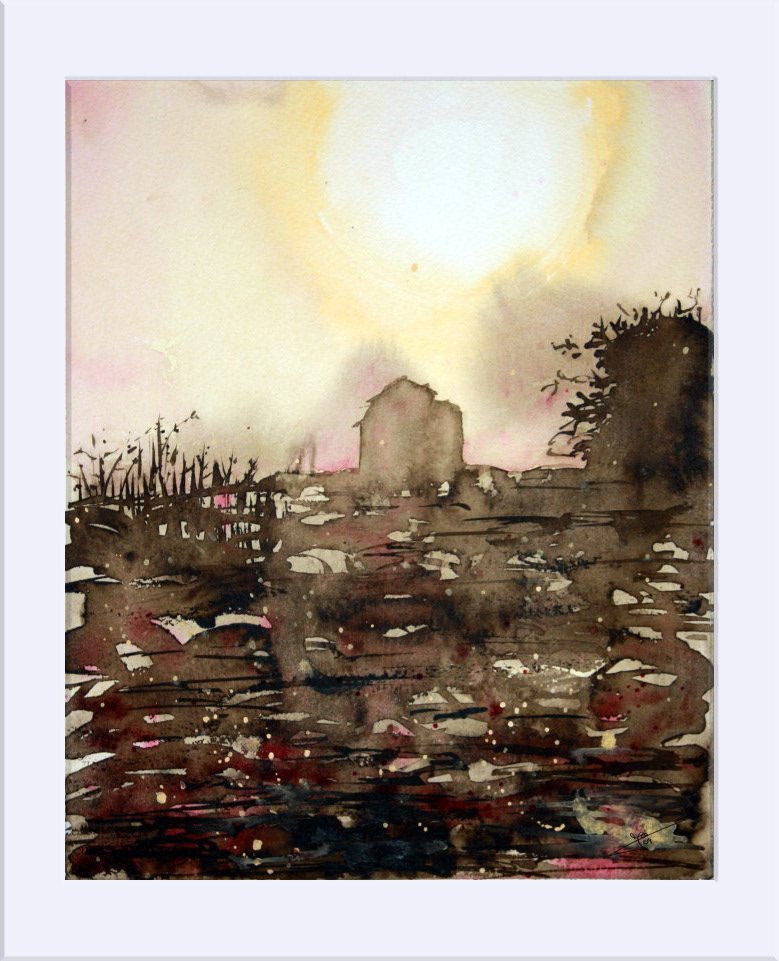 "Contraluz" - Acuarela, 31x25 cm