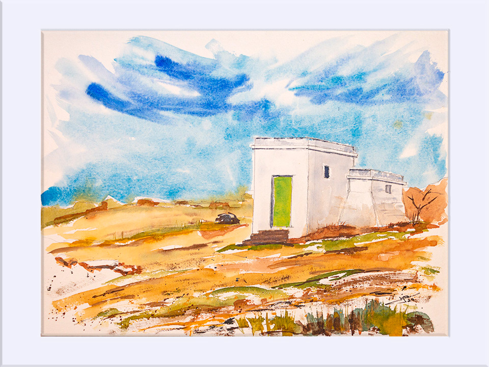 Jabaloyas. Depósito 2020. Acuarela, 34 x 46 cm.