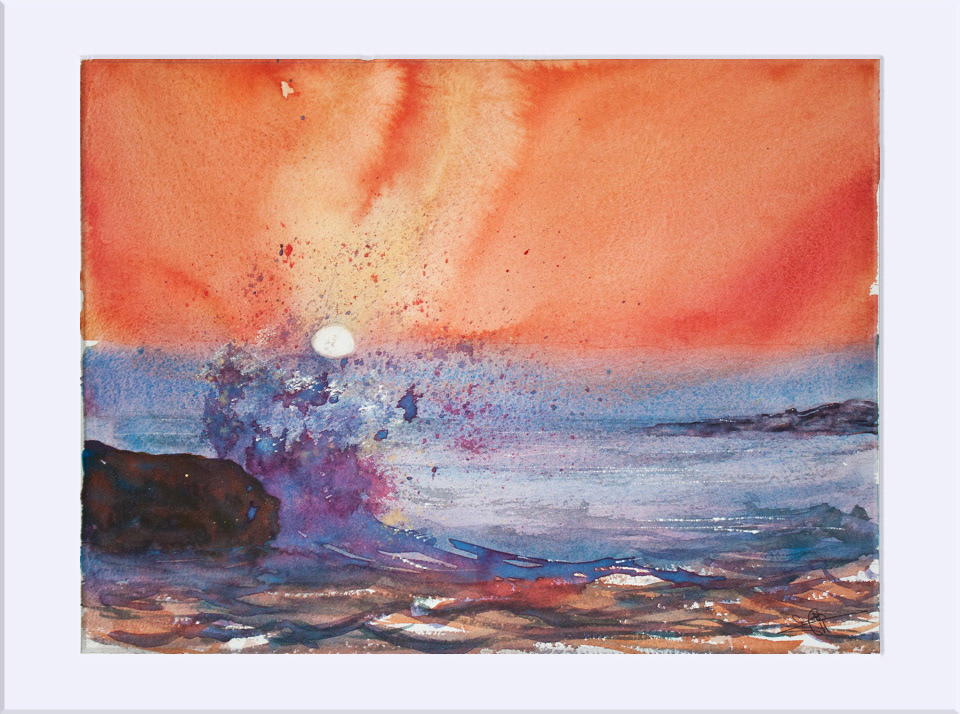 "Rompiente IV " - Acuarela, 29x39 cm