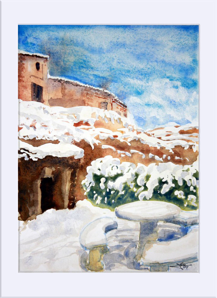 "Concud Nevado IV" - Acuarela, 33x24 cm