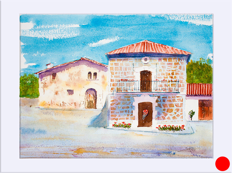 "Jabaloyas. Casa Raquel Cadierno" - Acuarela, 29x39 cm