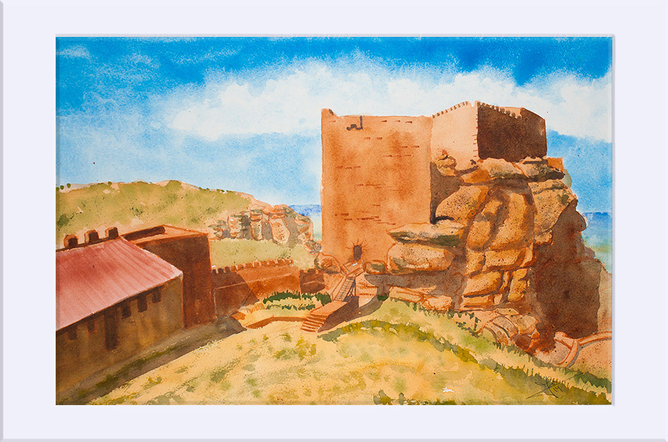 "Castillo de Peracense" - Acuarela, 29x39 cm