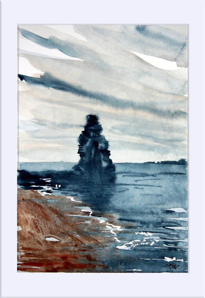"Torre Vigía I " - Acuarela, 27x19 cm