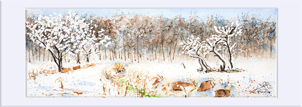 "Concud Nevado XII " - Acuarela, 10x28 cm