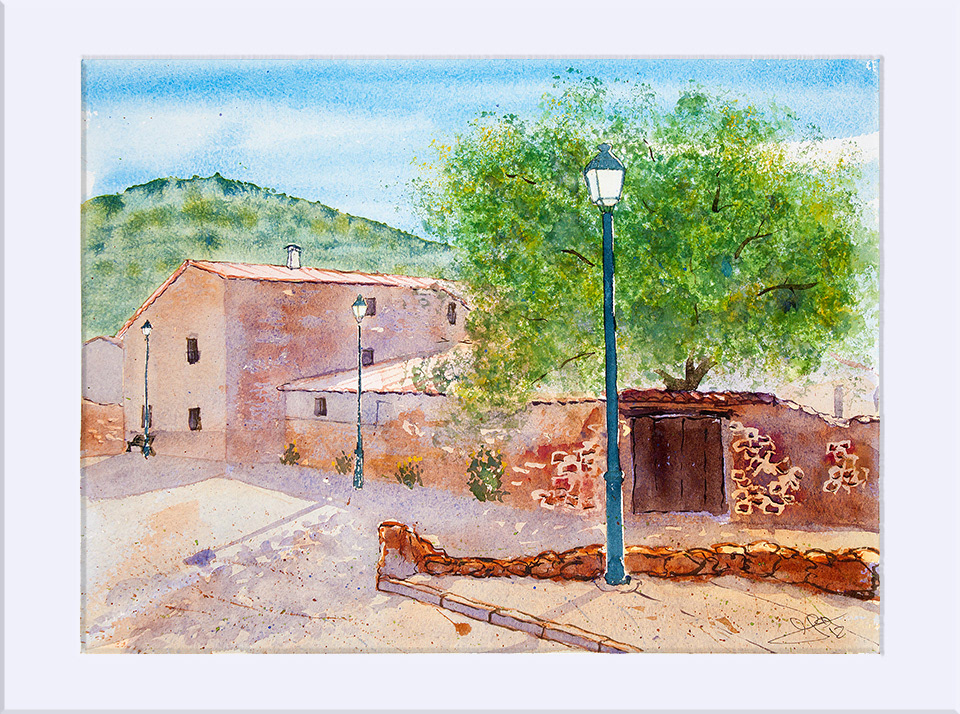 "Jabaloyas. Casa del Tío Tana " - Acuarela, 29x39 cm