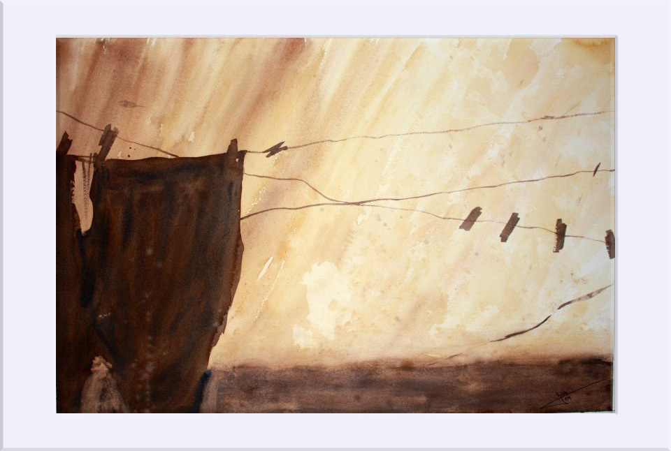 "Sombra III " - Acuarela, 49.5x72.5 cm
