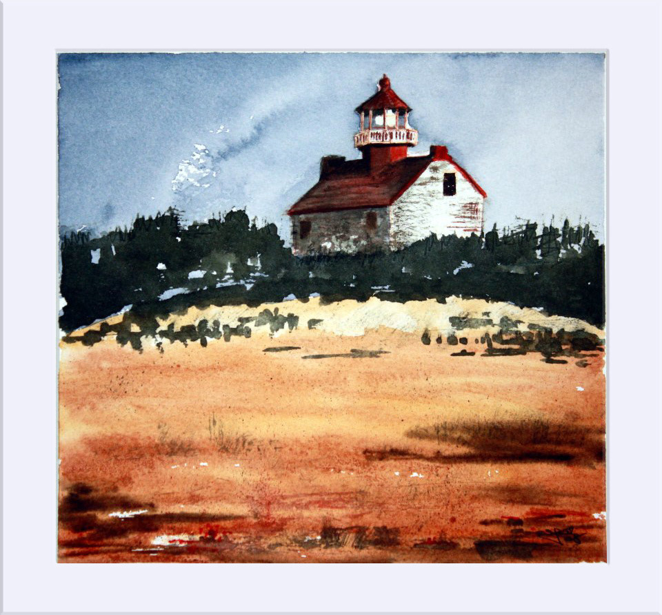 "Faro III " - Acuarela, 19x20.5 cm