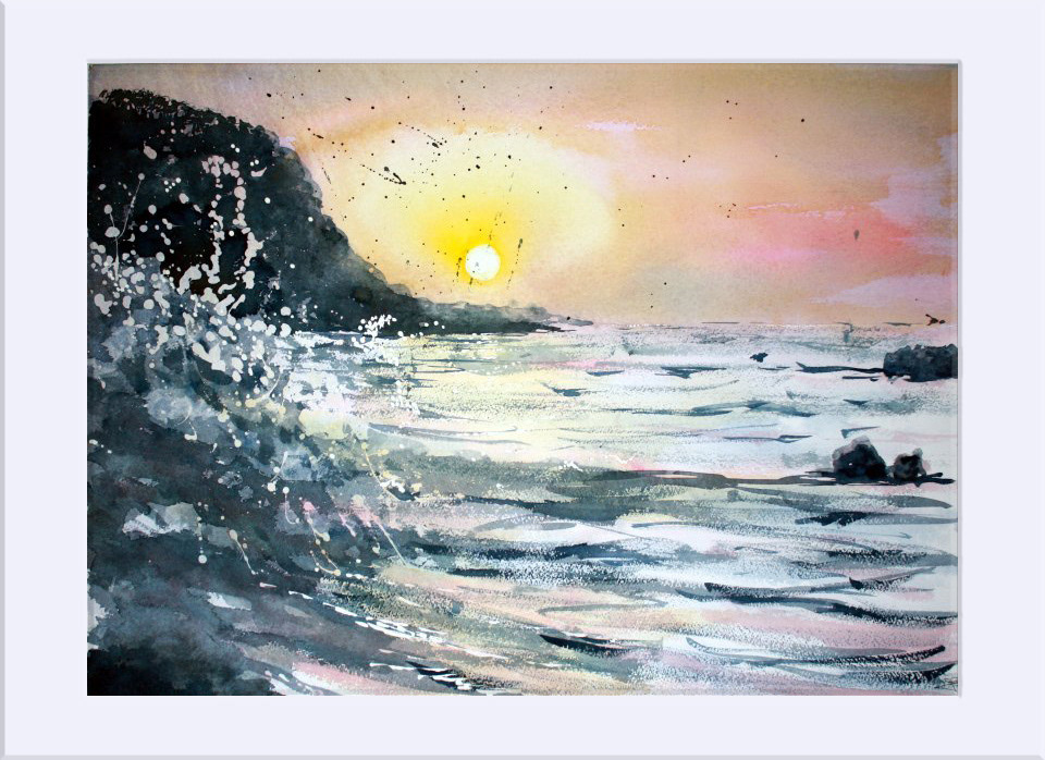 "Rompiente III " - Acuarela, 52x72 cm