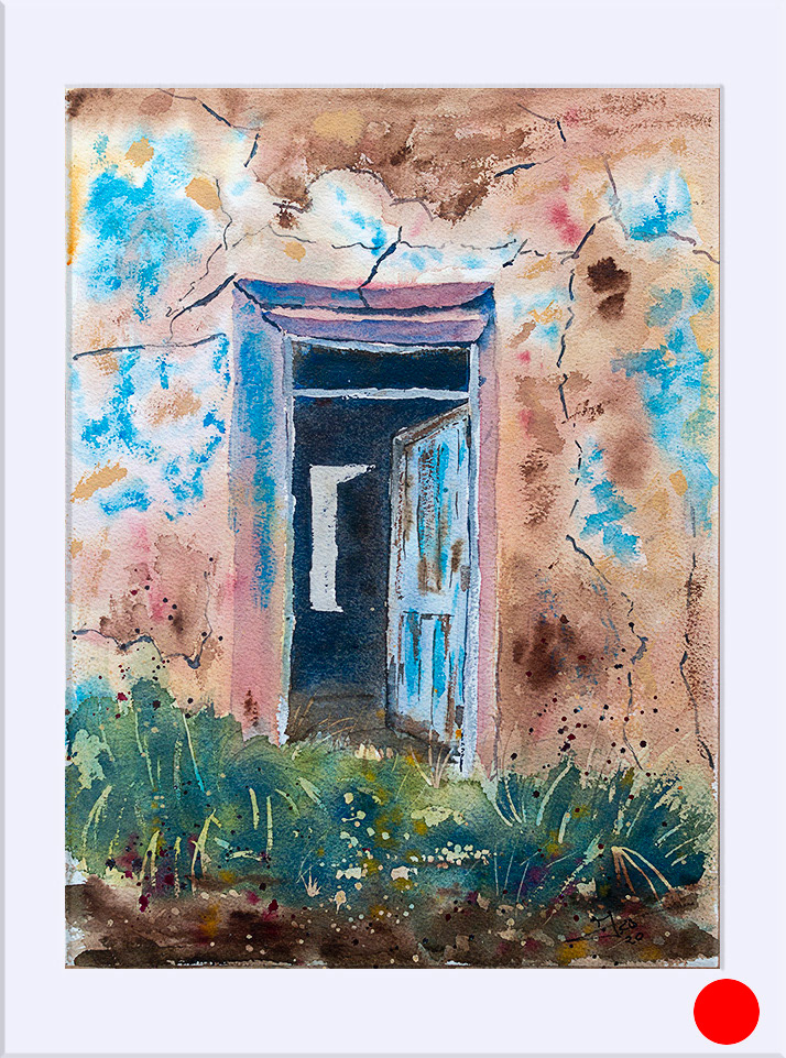 Puertas en el tiempo V. Acuarela, 40 x 30 cm