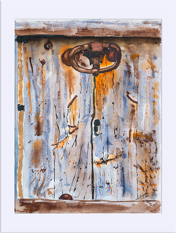Puertas en el tiempo III. Acuarela, 40 x 30 cm