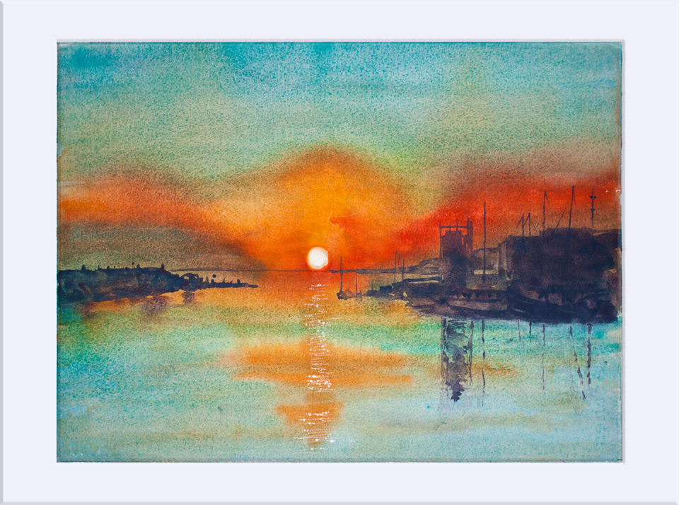 "Atardecer XI" - Acuarela, 29x39 cm