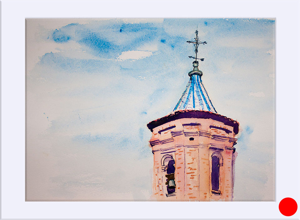 "Concud. Campanario" - Acuarela, 23x31 cm