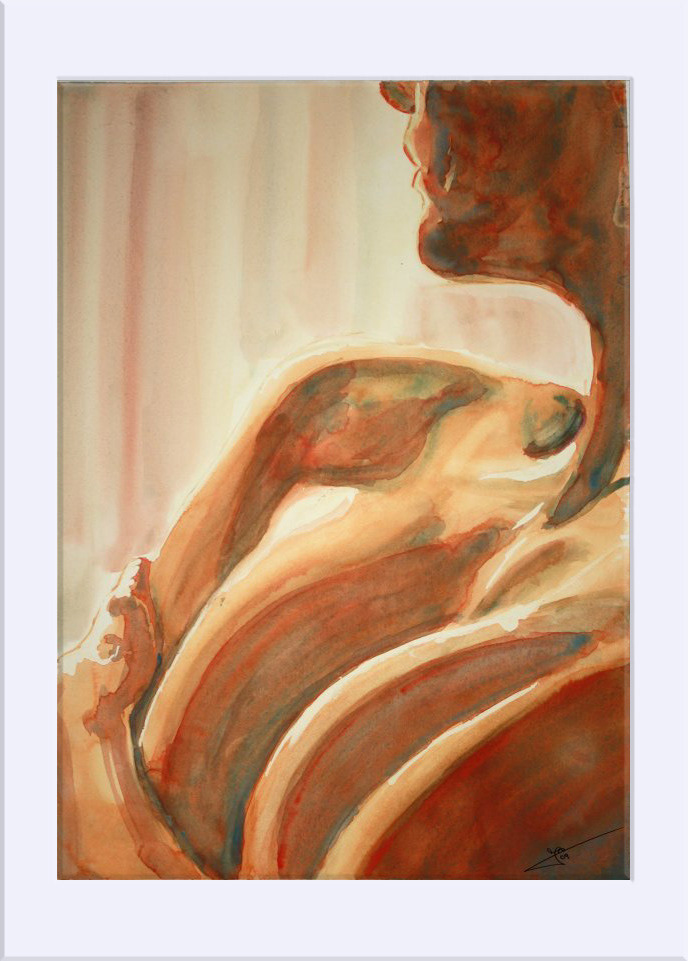 "Torso " - Acuarela, 51.5x31.5 cm